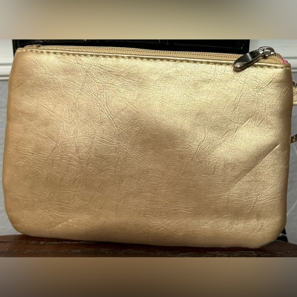 Hollywood Intuition By Jaye Hersh Metallic Gold & Pink Wristlet NWT - Picture 2 of 3